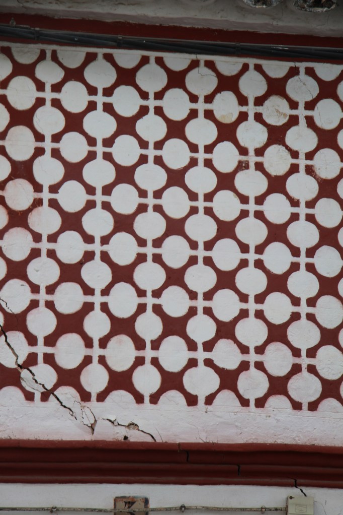 close up painted wall