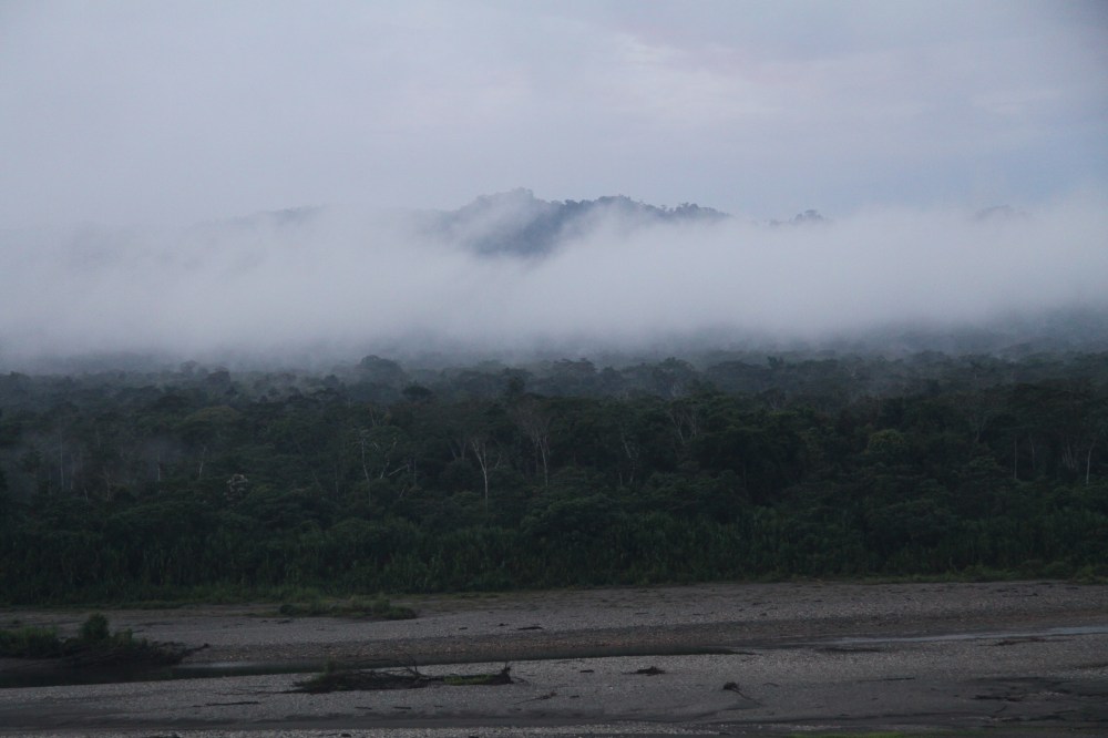 cloud over river